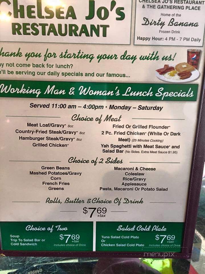 Chelsea Jo's Restaurant - Murrells Inlet, SC menu_pic