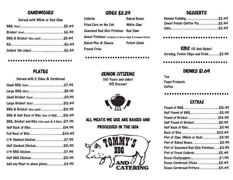 Tommy's BBQ and Catering - Lumberton, NC menu_pic