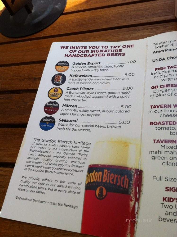 Gordon Biersch - Sacramento, CA menu_pic