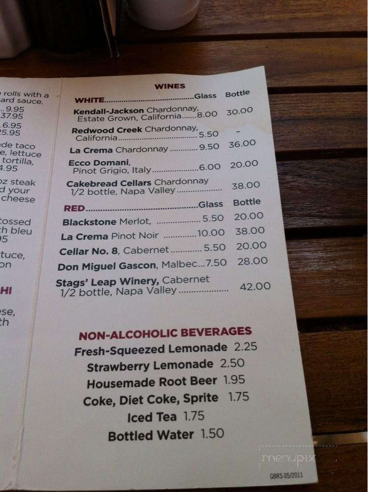 Gordon Biersch - Sacramento, CA menu_pic
