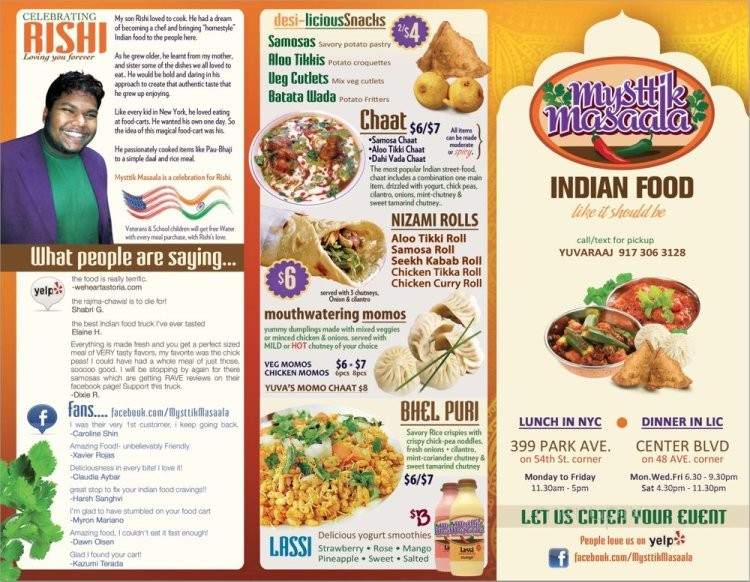 Mysttik Masaala - New York, NY menu_pic