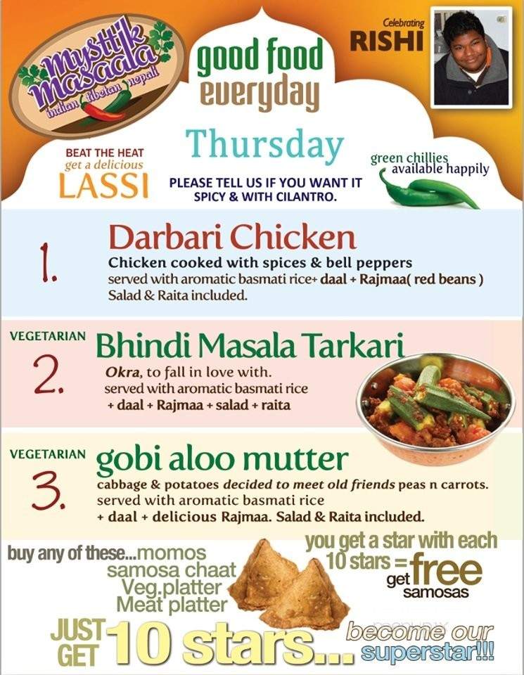 Mysttik Masaala - New York, NY menu_pic