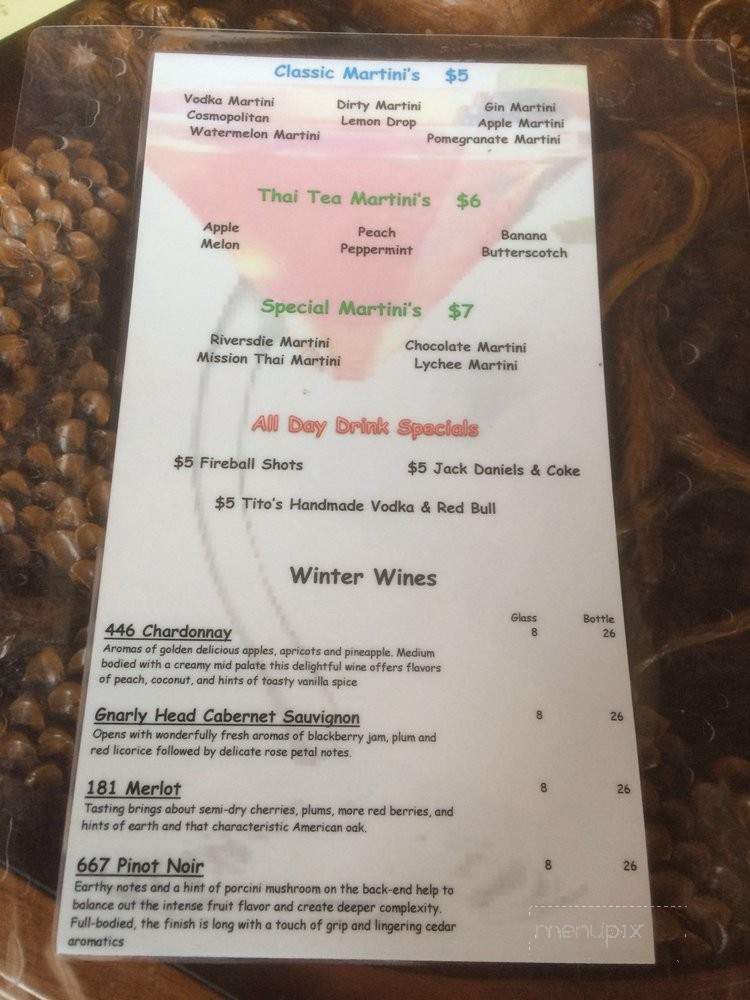 Mission Martini - Riverside, CA menu_pic