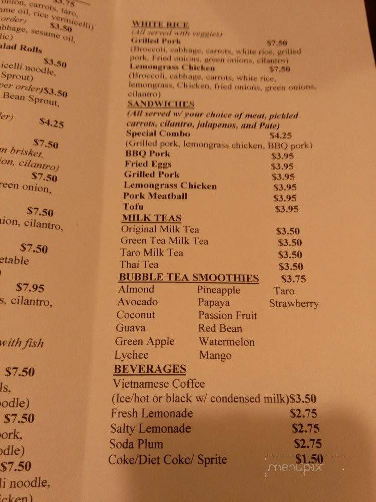 Lily Sandwich - Portland, OR menu_pic