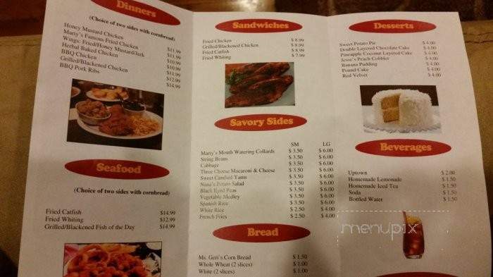 Martin's Southern Cuisine - Morris Plains, NJ menu_pic