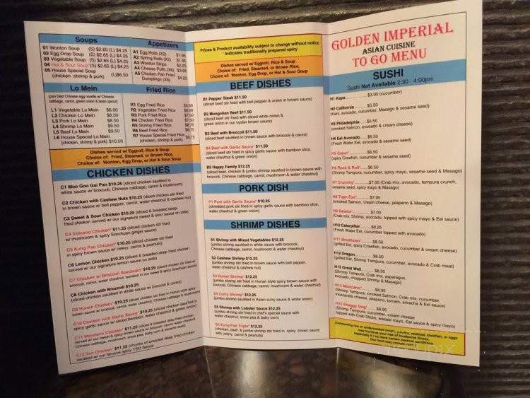Golden Imperial - Brenham, TX menu_pic