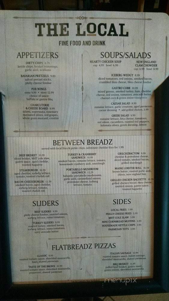 The Local @ MHT - Manchester, NH menu_pic
