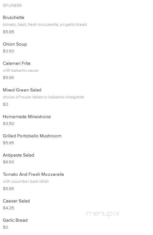 Adams Morgan Spaghetti Garden - Washington, DC menu_pic