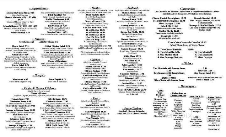 Adriano's Italian - Gillette, WY menu_pic