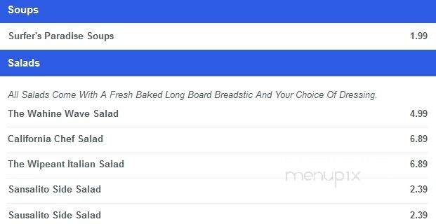 Bonzai Beach Club - Grand Island, NE menu_pic