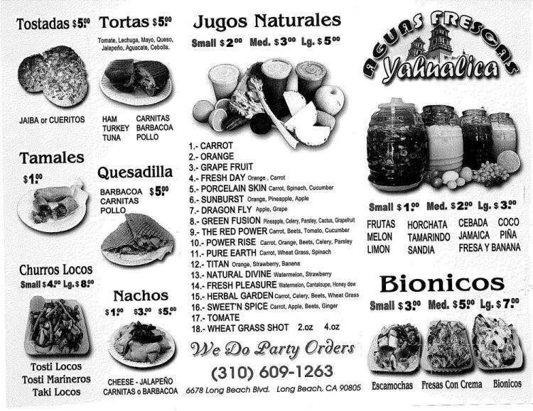 Aguas Frescas Yahualica - Long Beach, CA menu_pic