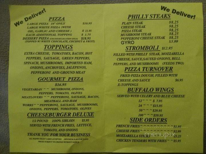 Philly's Pizza - Alexandria, LA menu_pic