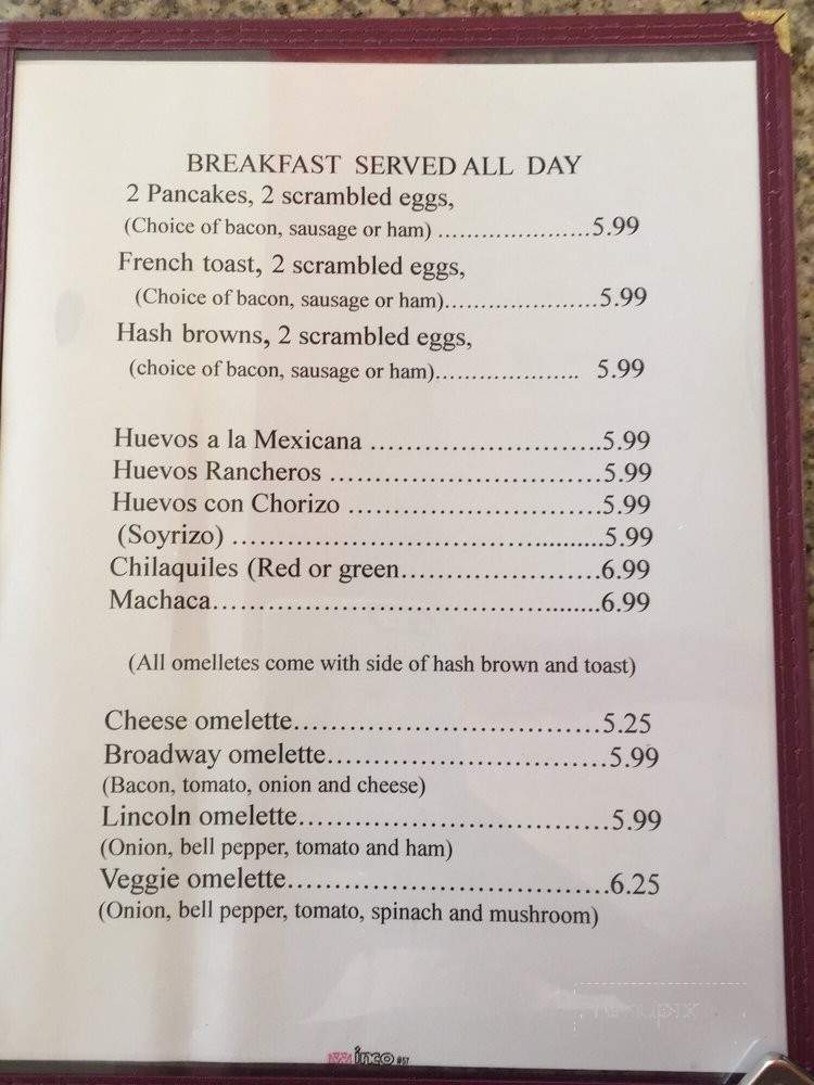 Betty's Diner - Los Angeles, CA menu_pic
