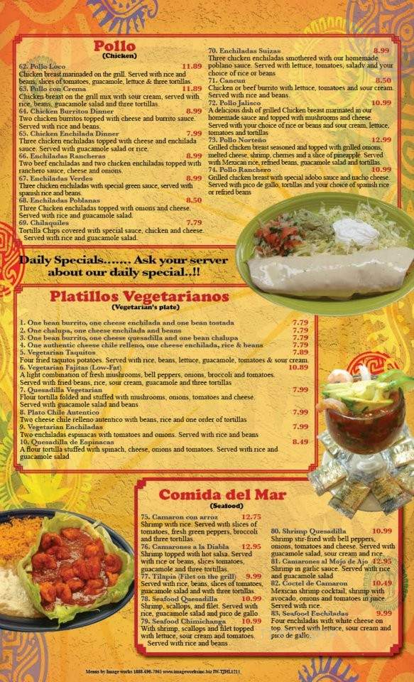 Tequilla Jalisco - Canfield, OH menu_pic