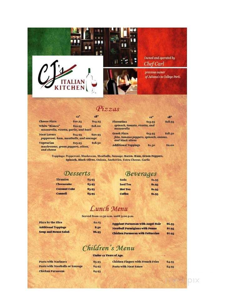 CJ's Italian Kitchen - Longwood, FL menu_pic