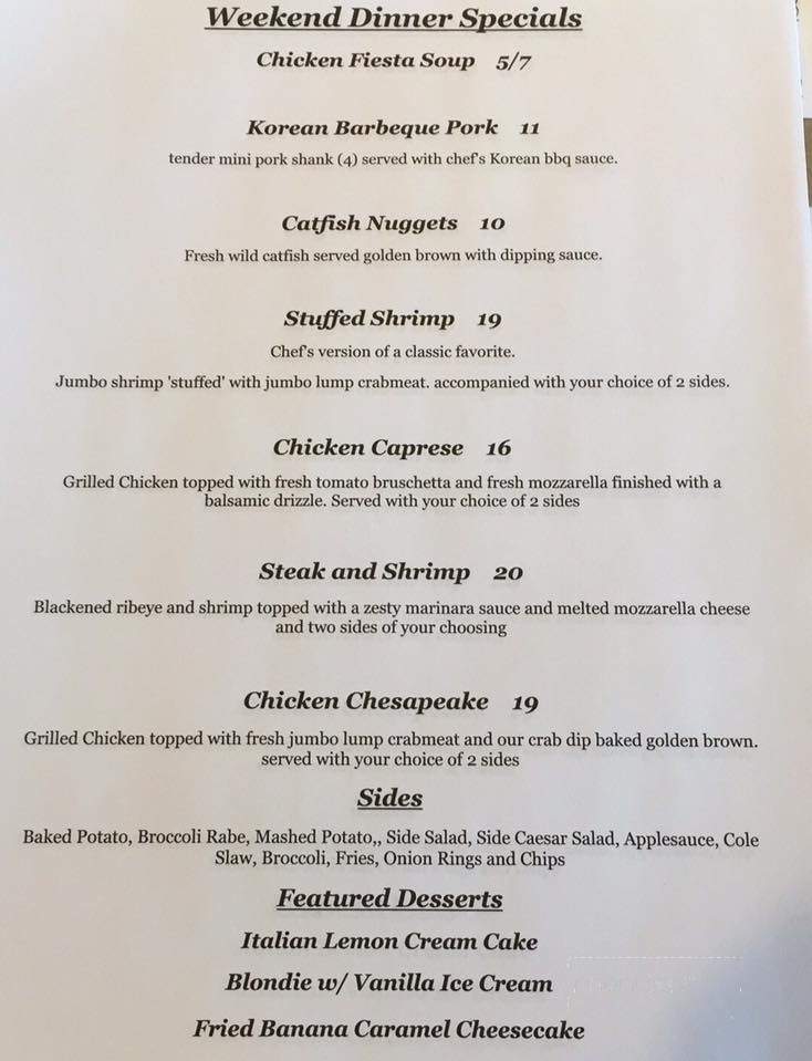 Chef's Kitchen - North East, MD menu_pic