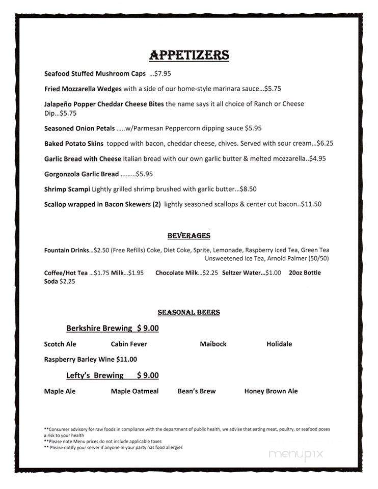 Russo's Lakeside Seafood & Steakhouse - Palmer, MA menu_pic