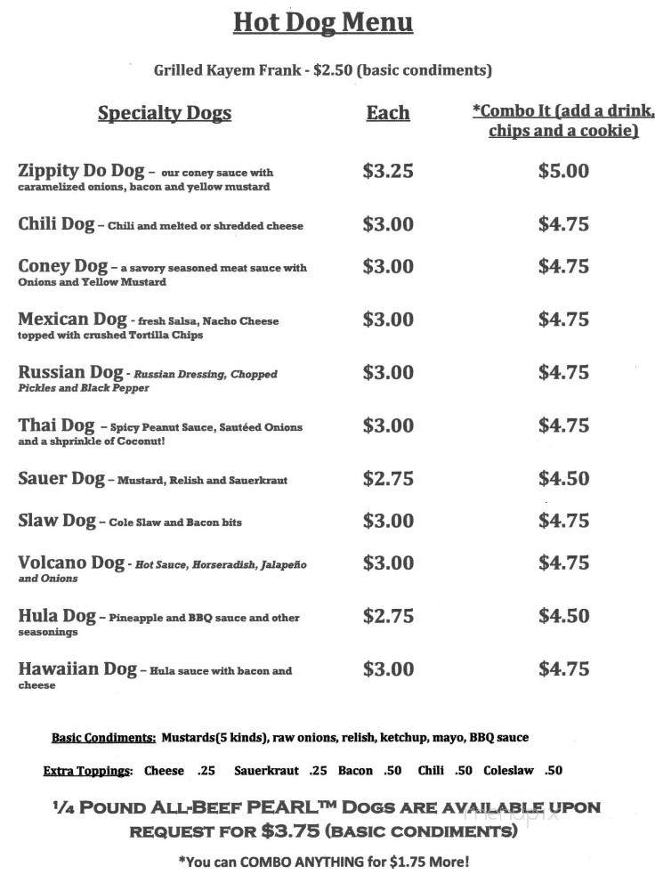 Zippity Do Dog - Framingham, MA menu_pic