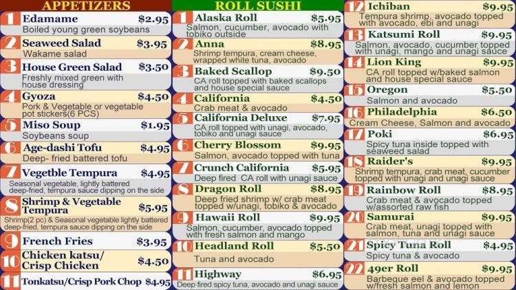 Katsumi Sushi - Berkeley, CA menu_pic