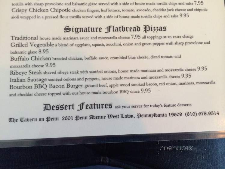 The Tavern On Penn - West Lawn, PA menu_pic