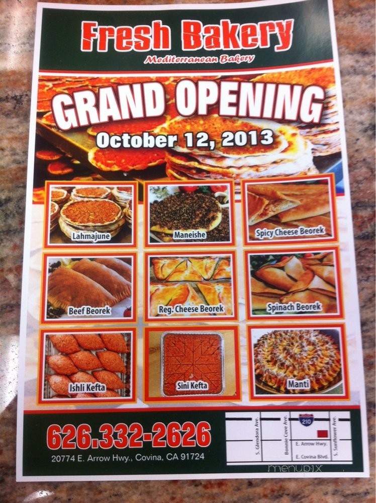 Fresh Bakery - Covina, CA menu_pic