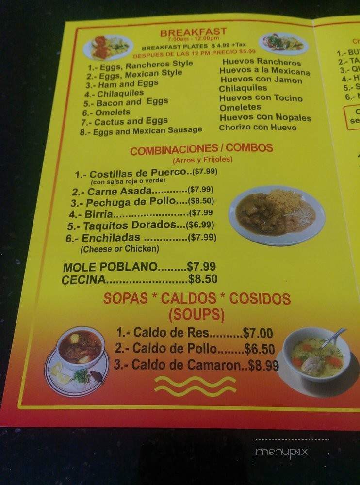 El Sol Restaurante - El Monte, CA menu_pic