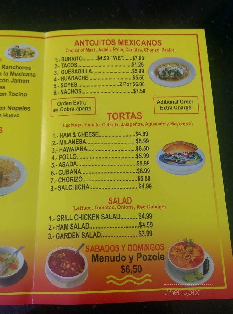 El Sol Restaurante - El Monte, CA menu_pic