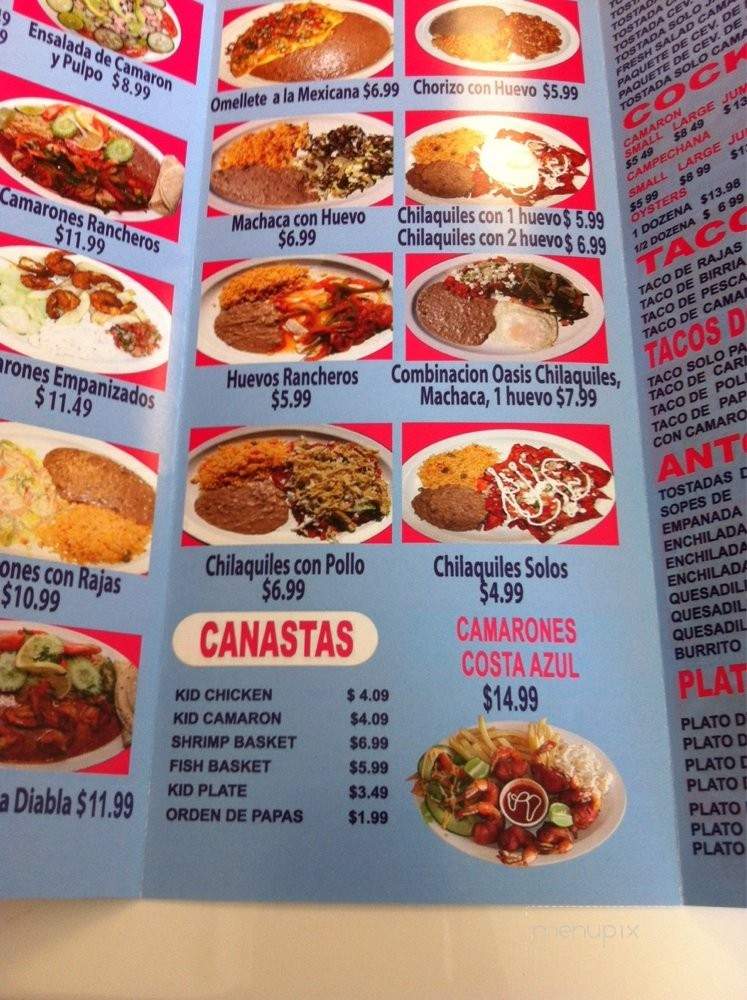 El Oasis De Ensenada - La Puente, CA menu_pic