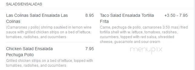 Las Colinas Restaurant - Lorton, VA menu_pic