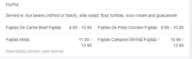 Las Colinas Restaurant - Lorton, VA menu_pic