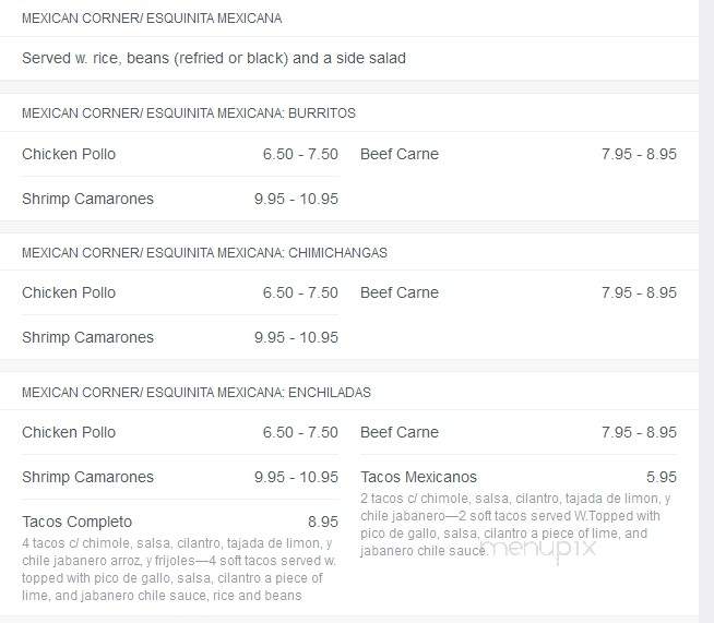 Las Colinas Restaurant - Lorton, VA menu_pic