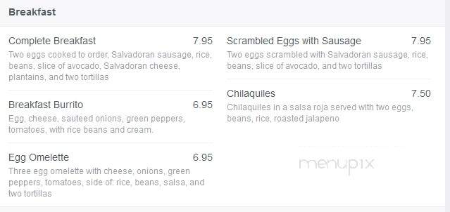 Las Colinas Restaurant - Lorton, VA menu_pic