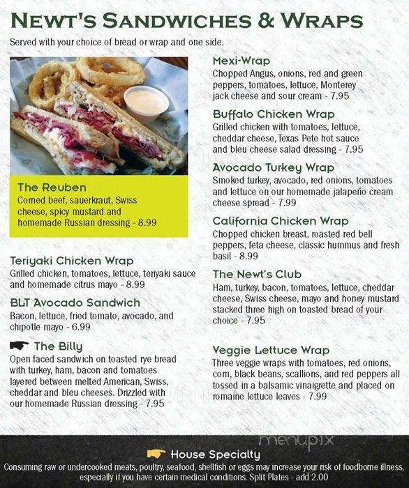 Newt's Burgers - Shelby, NC menu_pic