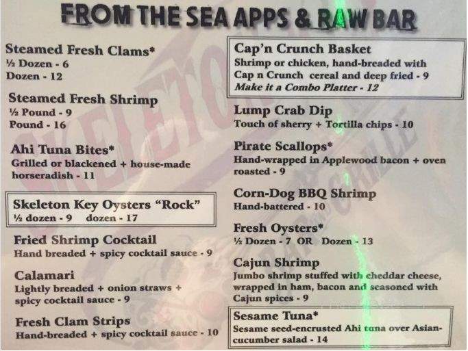 Skeleton Key Bar and Grille - Chesapeake, VA menu_pic