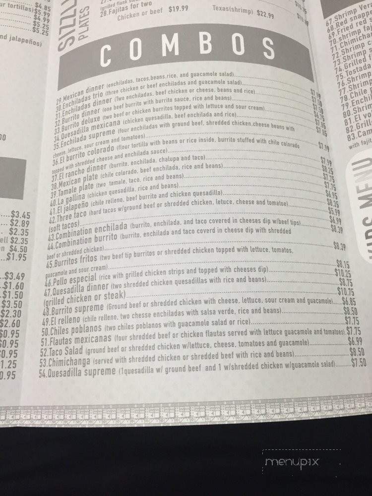 Buena Vista Mexican Restaurant - Columbus, GA menu_pic