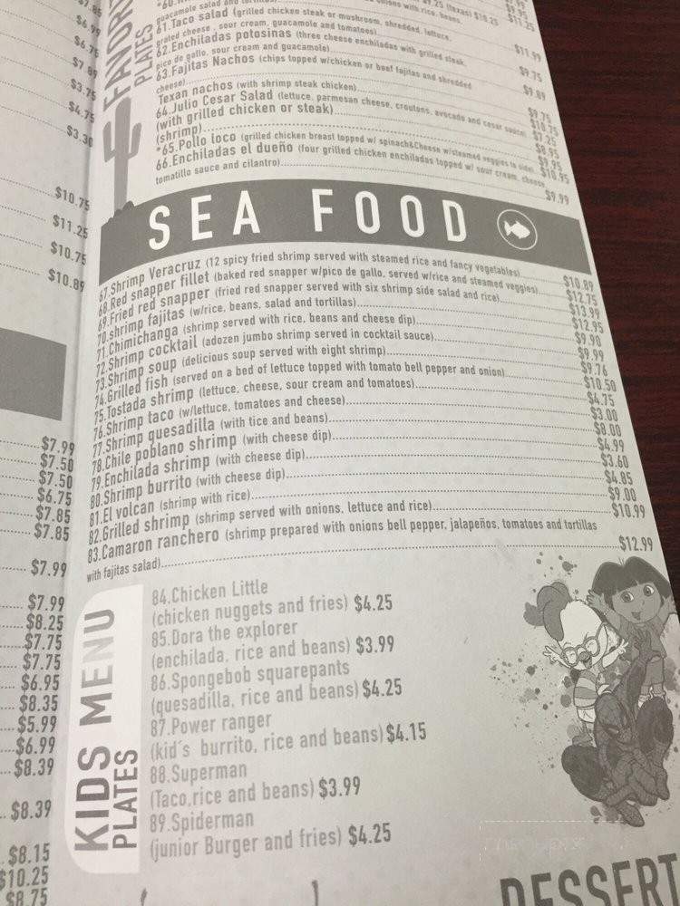 Buena Vista Mexican Restaurant - Columbus, GA menu_pic