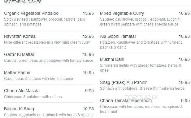 Indian Gourmet Restaurant - Chicago, IL menu_pic