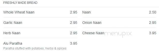 Indian Gourmet Restaurant - Chicago, IL menu_pic