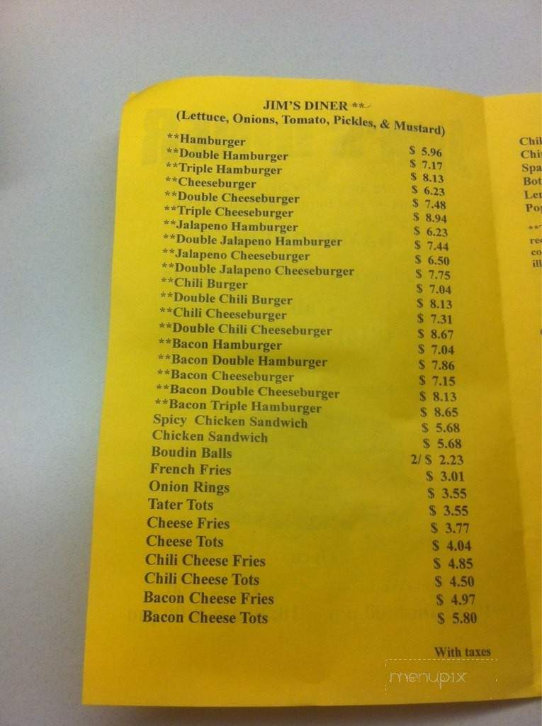 Jim's Diner To Go - Kansas City, MO menu_pic