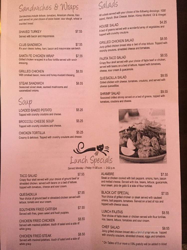 Black Cat Cafe - El Dorado, AR menu_pic