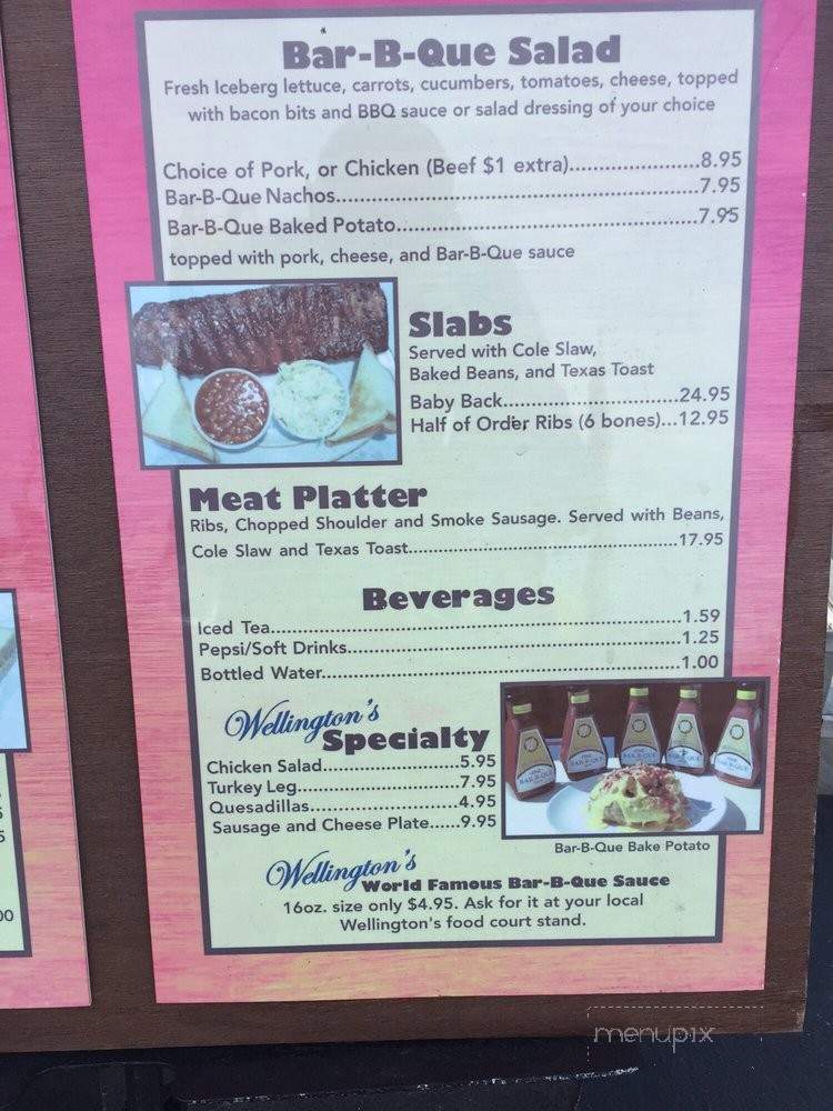Wellingtons Fine Bar-B-Que - Memphis, TN menu_pic