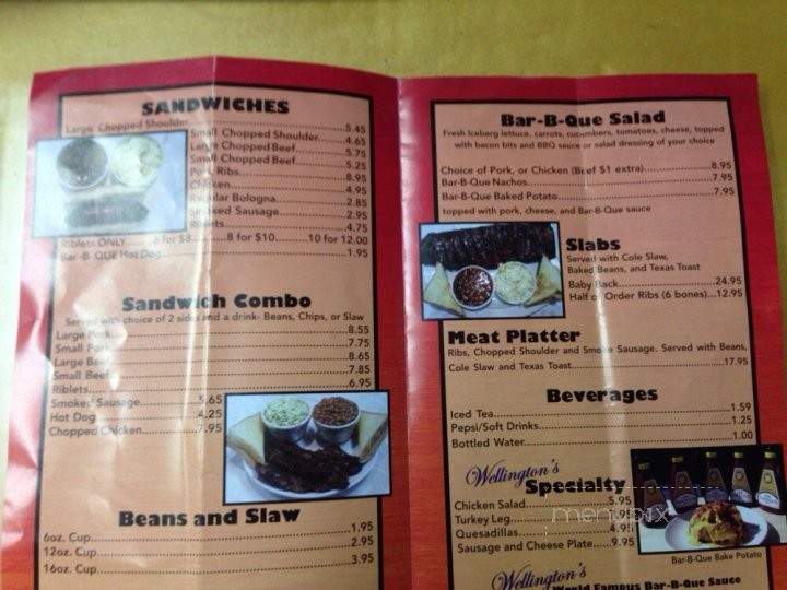 Wellingtons Fine Bar-B-Que - Memphis, TN menu_pic