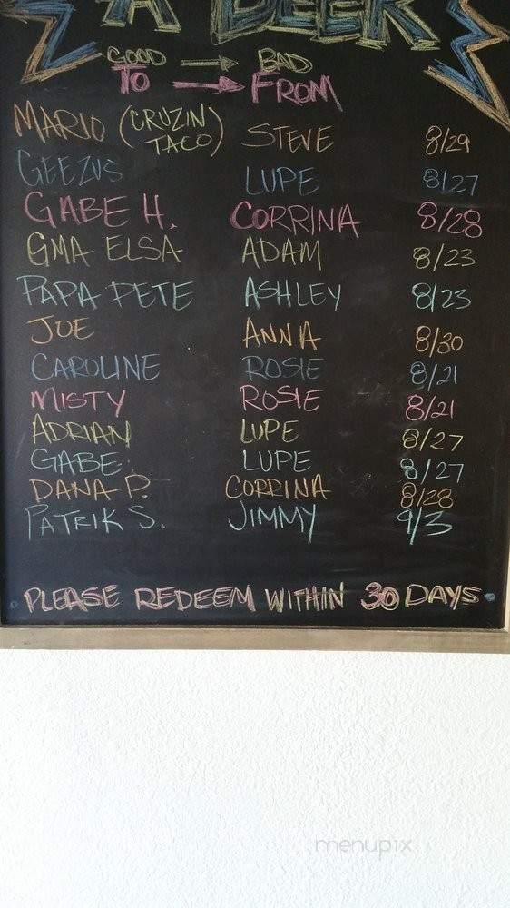 The Beer Room - Grand Terrace, CA menu_pic