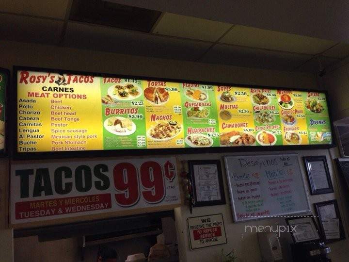 Rosy's Tacos - Pomona, CA menu_pic