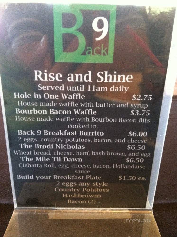 Back 9 Bar & Grill - Citrus Heights, CA menu_pic