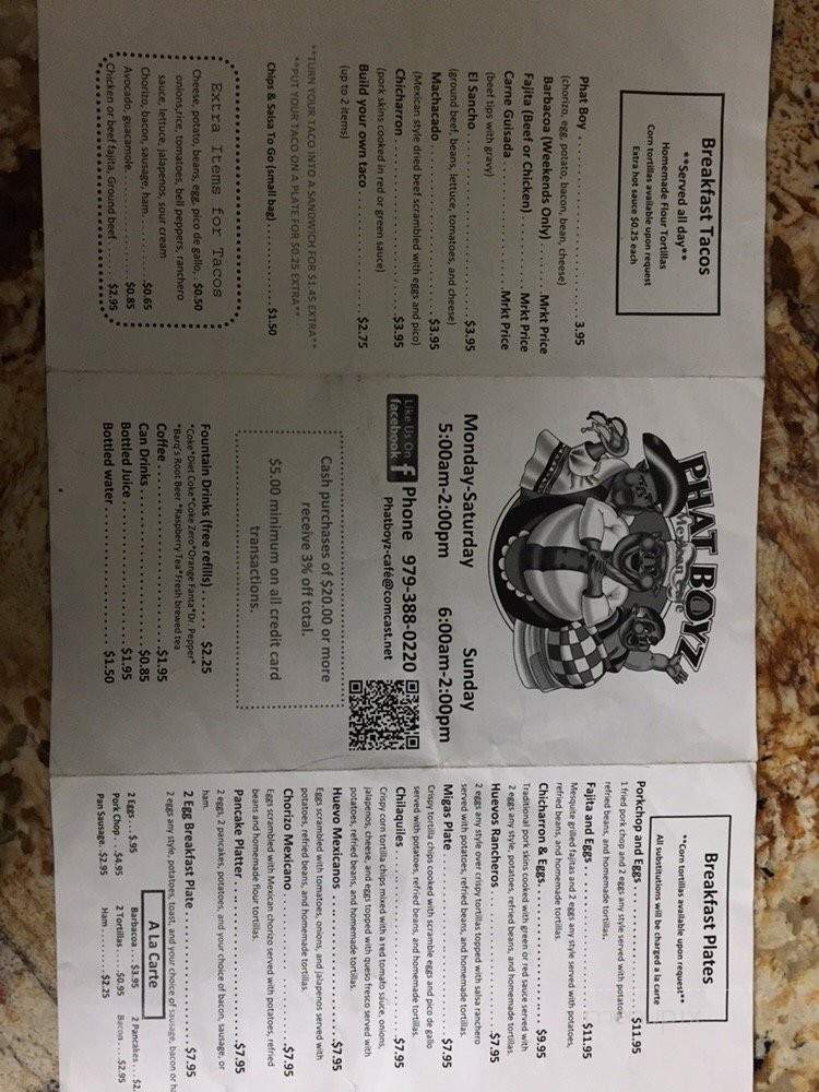 Phat Boyz Mexican Cafe - Richwood, TX menu_pic