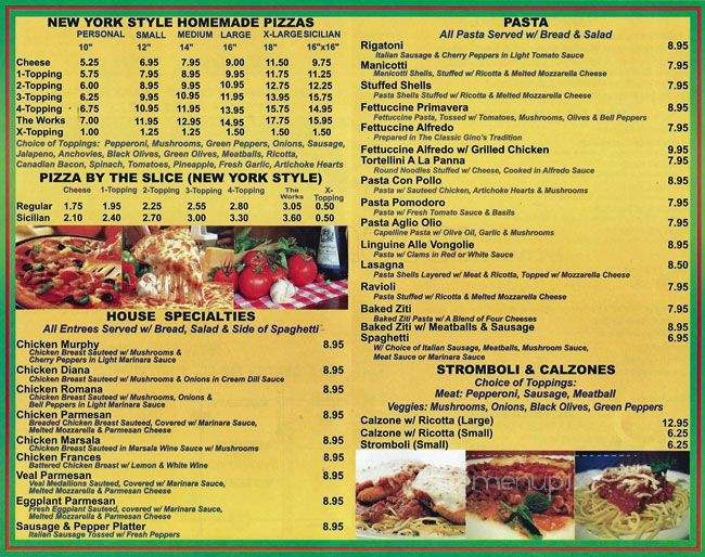 Gino's - Coppell, TX menu_pic