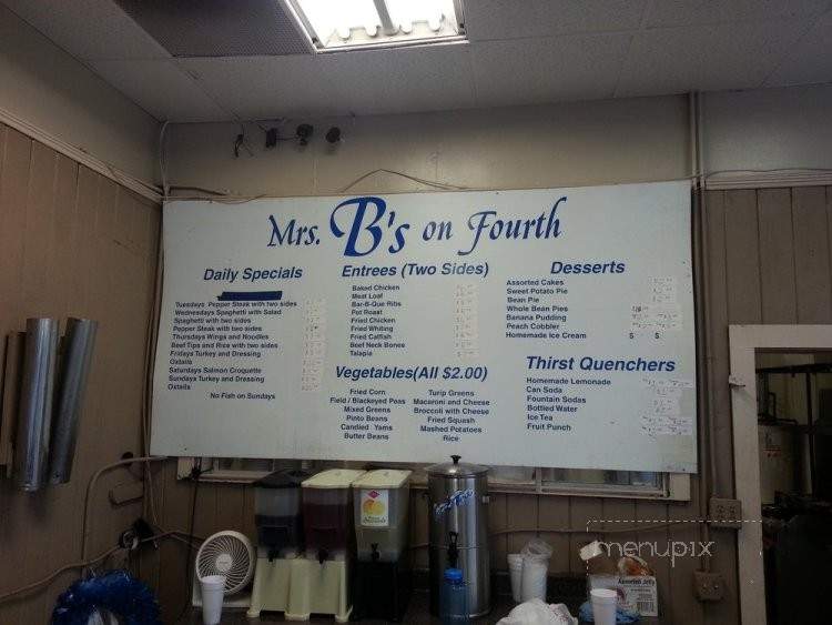 Mrs B's On Fourth - Birmingham, AL menu_pic
