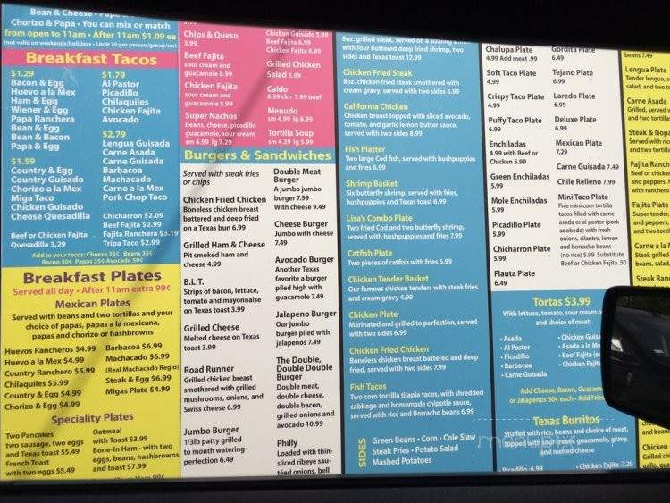 Lisa's Taco Hut - San Antonio, TX menu_pic