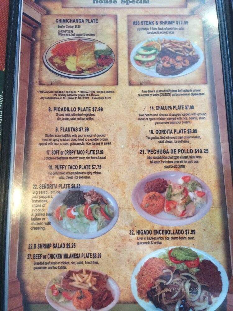 Chile Verde Mexican Restaurant - San Antonio, TX menu_pic